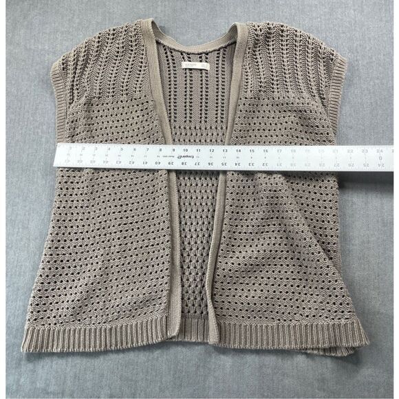Old Navy Open Knit Cardigan Womens XL Green Boho Layering Sleeveless Sweater - Picture 5 of 8